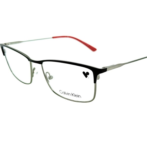 Calvin Klein CK18122 Mens Metal Eyeglass Frame 001 Satin Black 54-16 - Picture 2 of 5